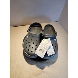 Crocs Crocband II Clog W 7 M 9 Clogs Sandal Gray Blue Slip On NWT Authentic